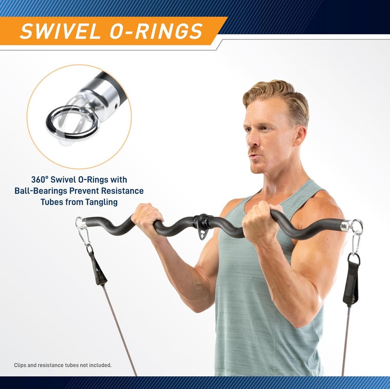 Marcy Deluxe Exercise Curl Bar for Lats, Curls and More for Home Gym Workouts BBEB-7355 - Image 4